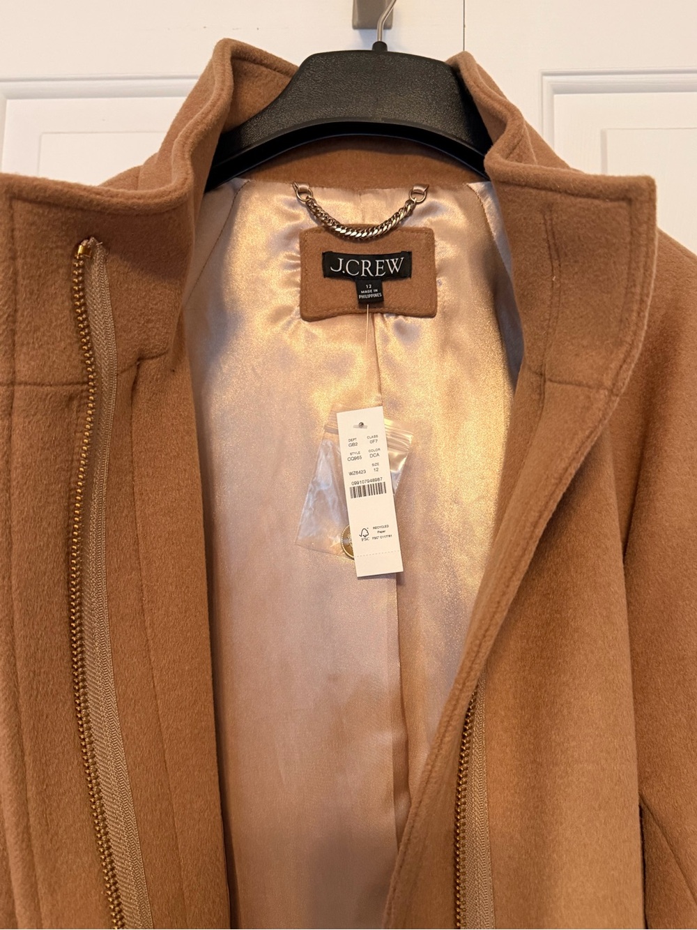 JCrew Camel Brown Wool Blend Coat - Picture 2 of 4